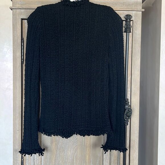 Intermix Ikaterina Fringe Knit Jacket black size 2 - Picture 13 of 16
